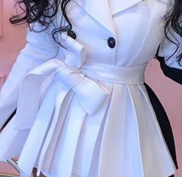 Callie Colorblock Pleated Mini Dress
